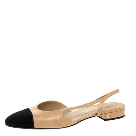 capel chanel|Chanel cap toe slingback flats.